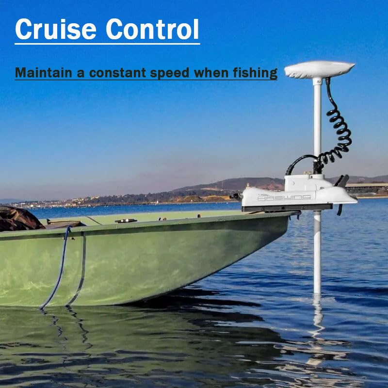 Zichen Haswing CaymanB Bow-Mount Trolling Motor with Wireless Remote Control - 55LBS Thrust, 54in. Shaft, for Fishing Boat in Freshwater & Saltwater