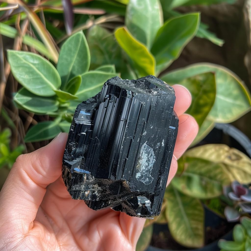Luckeeper 0.5 lb Black Tourmaline Bulk Raw Crystals and Healing Stones for Tumbling, Wire Wrapping, Wicca Reiki,Meditation