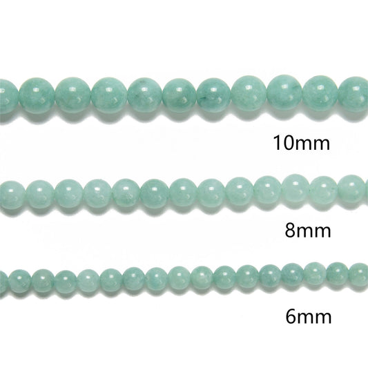Land Long 120pcs(2 Strand/Set) 6mm Burmese Color Dyed Jade Beads with Energy Power, Smooth Round Healing Crystal Beads for Jewlery Bracelets Earrings Making DIY