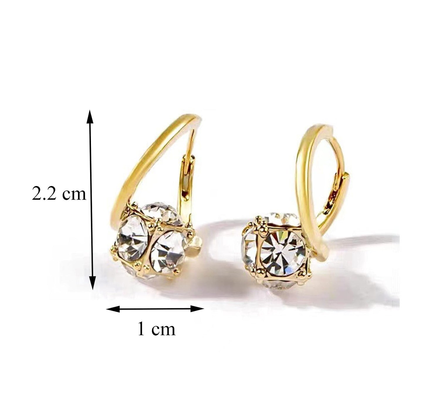 Lymphvity Lymphatic Germanium Earrings - Lymphatic Drainage Hoop Earrings with Cubic Zirconia - Gold Jewelry for Women