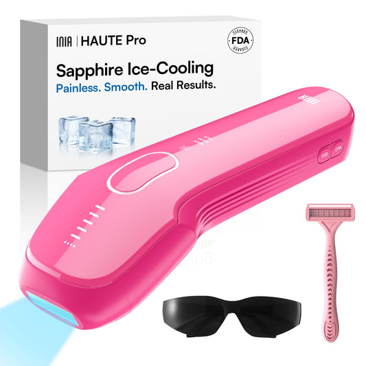 INIA Laser Hair Removal with Ice-Cooling Care for Women and Men, HAUTE Pro Painless at-Home IPL Hair Remover for Coarse Hair in Bikini and All Body Areas, Latest Generation for Effective Results