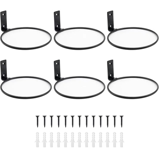 Greemov 6 Pack 4 Inch Wall Flower Pot Holder Ring Plant Hanger, Metal Planter Hooks Wall Mounted Bracket Heavy Duty for Outdoor Indoor