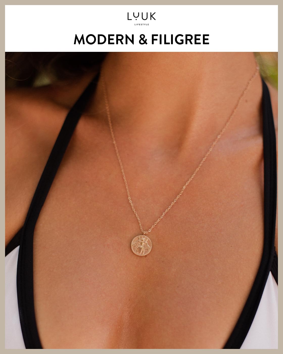 LUUK LIFESTYLE Adjustable Bee|Honeybee pendant necklace, HAPPINESS Gift Card, non-tarnish, 19in sturdy chain, Gift sister friend daughter, holiday dainty trendy aesthetic simple rose gold