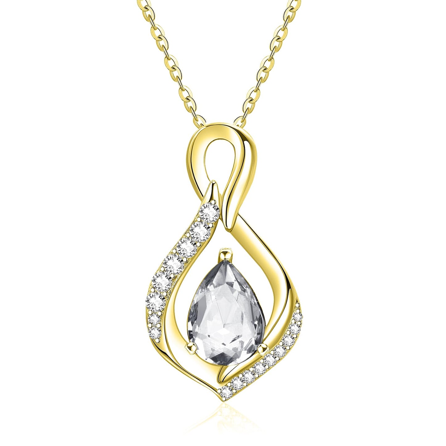 JIYVY32 Diamond Infinity Necklace for Women April Birthstone Necklaces 14k Gold Plating Anniversary Birthday Gifts for Wife Her Mom Girlfriend Birthstone Jewelry Gifts for Women