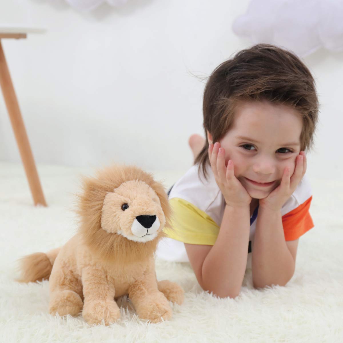 Apricot Lamb Toys Plush Lion Stuffed Animal Soft Cuddly Perfect for Girls Boys (Yellow-Lion, 10 Inches)