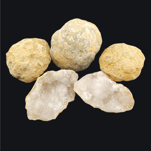 3-5Pcs Mini Geodes 0.8''-1.2''Natural Raw Crystals Rough Stones Rocks for Tumbling Polishing Cabbing Gemstones Crystals and Healing Stones for Wicca Reiki,Fountian Rocks for Decorations (Geodes)