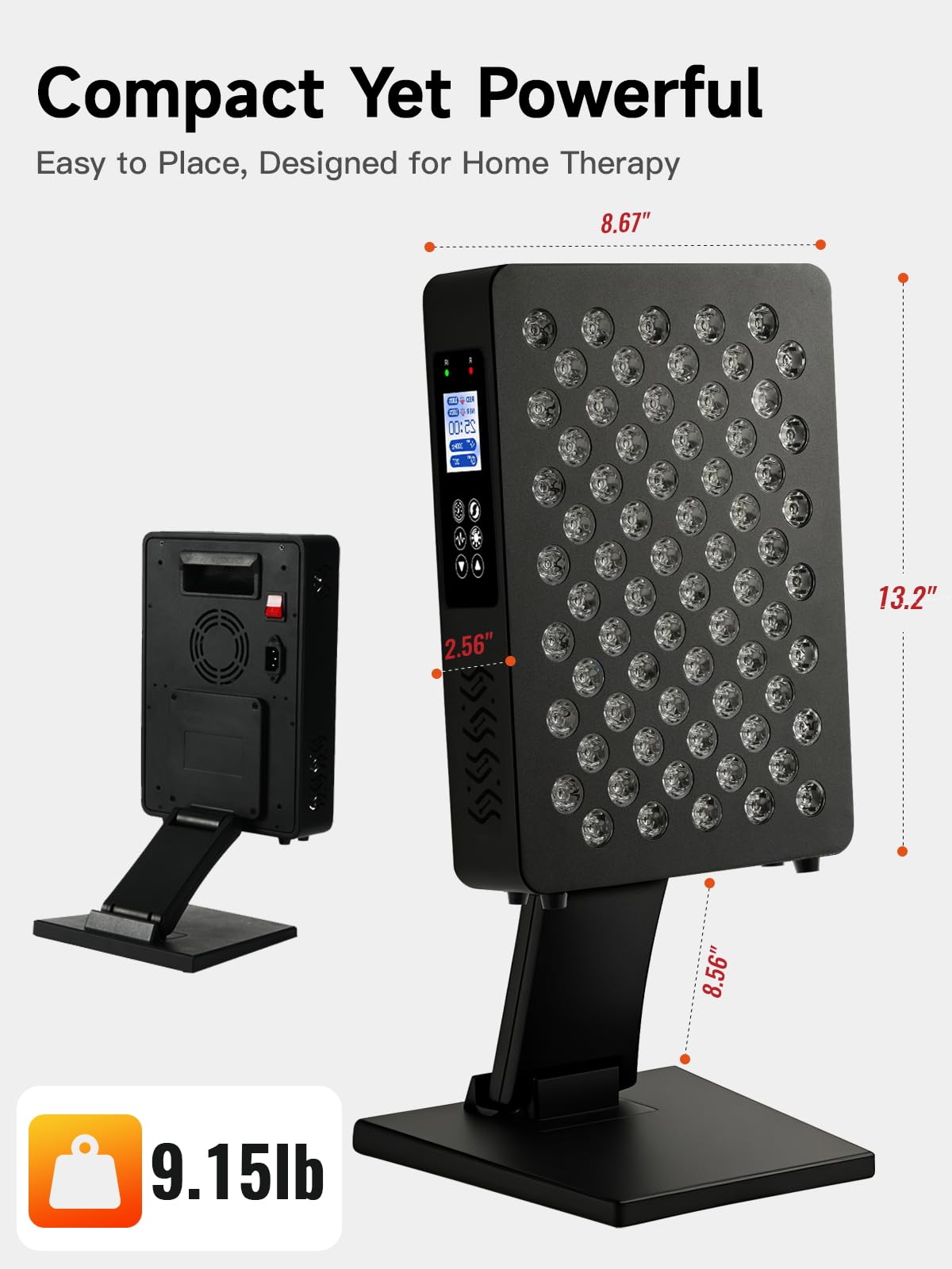 Omilora Red Light Therapy – 6 Wavelengths (600-850nm) Full Body Red Light Therapy, Touch Control & HD Display, 70 LEDs Ideal for Body, Face, Pain Relief, Anti-Aging & Recovery, 350W Black