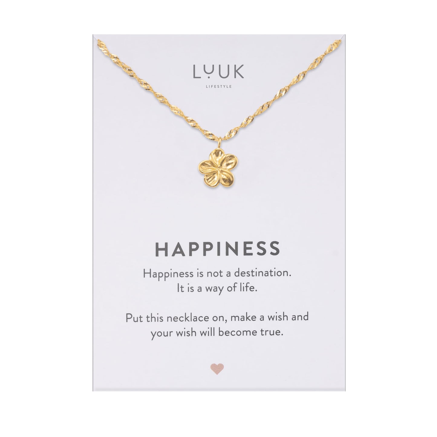 LUUK LIFESTYLE Stainless steel Floral|Flower pendant necklace, 14k gold plated, 19in adjustable, sturdy chain, Gift ideas for her, dainty, trendy, aesthetic (with HAPPINESS Gift Card)