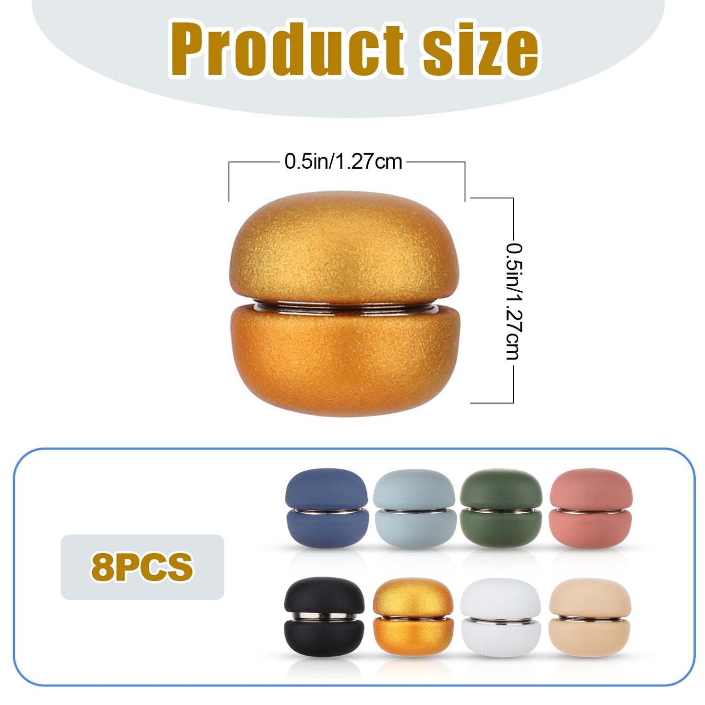 8pcs Strong Hijab Magnetic Pins, No-Snag Hijab Magnets Multi-Purpose Hijab Magnet Pins Colorful Pinless Brooch Small Magnetic Scarf Clasp for Women Hijabs Scarves Clothes