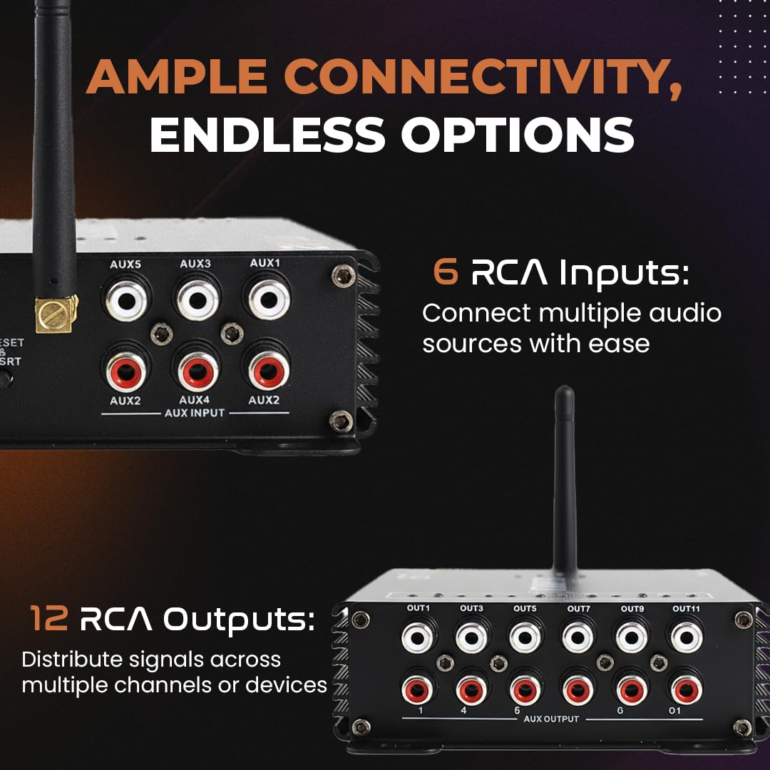Marts Digital 4v 6 Input /12 Output Channels Bluetooth Android/iOS BTX12 DSP