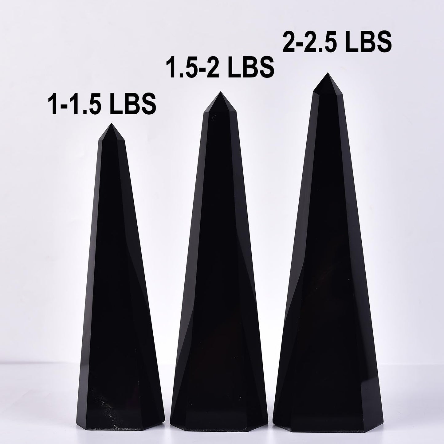 SMOHEAL Black Obsidian Large Crystal Tower Natural Healing Crystal Point Wand Obelisk for Reiki Meditation Crystal Grid Decoration 1-1.5 LBS
