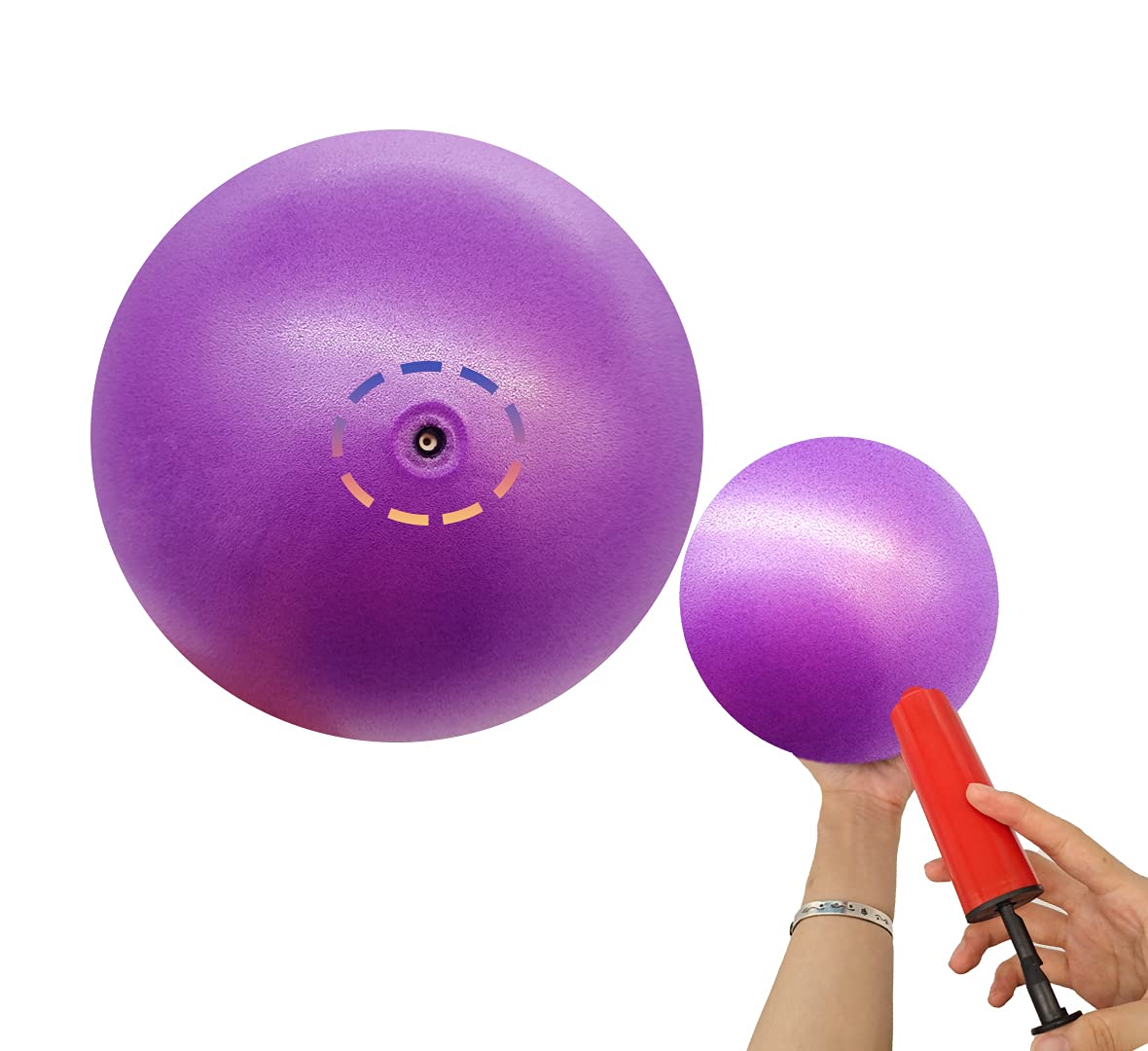 MOMPLUS Exercise Pilates Mini Yoga Balls Barre Small for Home Stability Squishy Training Physical Therapy Improves Balance with Pump(Green, 6 Inch)
