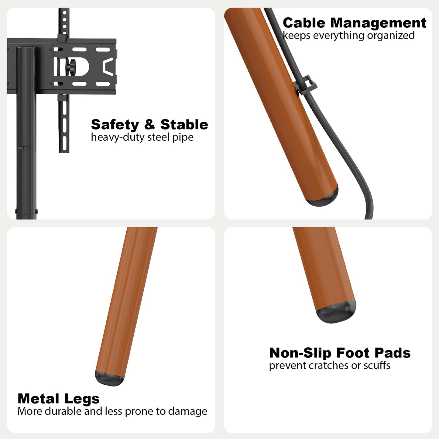 Tripod Easel TV Stand for 23-65 Inch TVs, Floor TV Stand with 2 Shelves and Cable Management for Bedroom/Living Room, Holds up to 80 lbs Adjustable Height Max VESA 400x400mm, Artistic Black Walnut