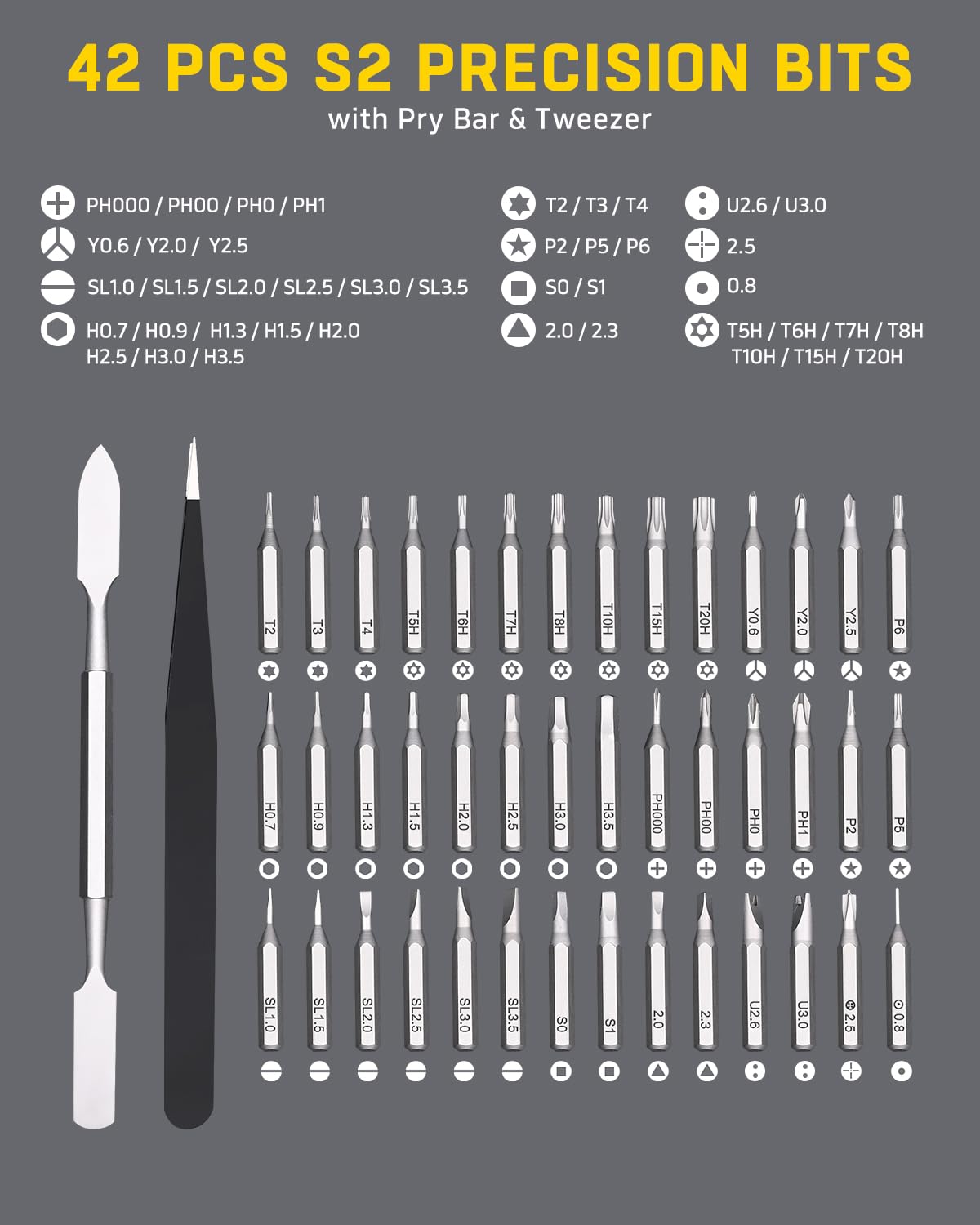 Banshu 46 in 1 Mini Precision Screwdriver Set with Metal Case, Magnetic Small Screwdrivers with Phillips, Pentalobe, Torx for Glasses, Watch, iPhone, Macbook, Laptop, Computer, PC, PS5, Jewelers, Toys