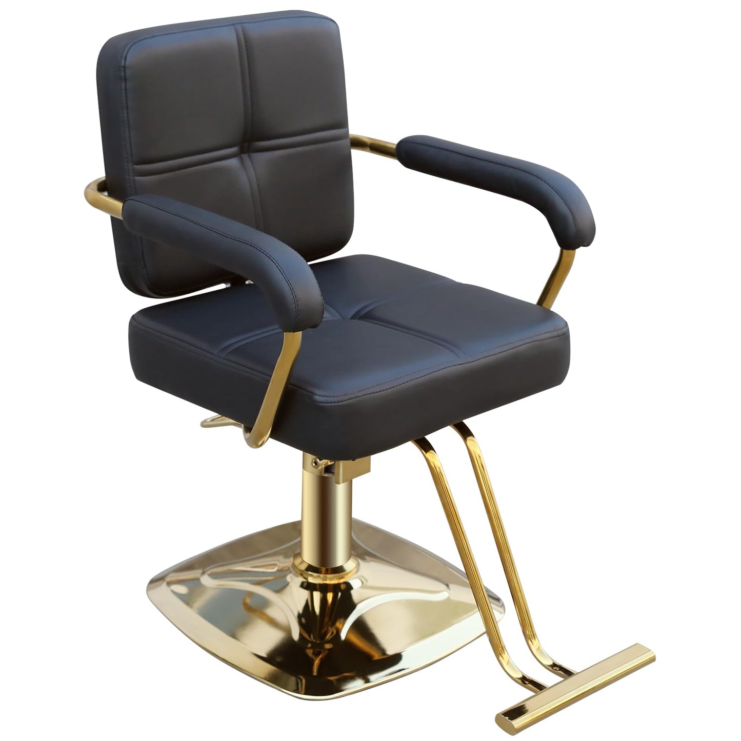 WINEDYOUNG Stylist Chairs for Salon, 360 Degree Rotating Barber Chair Hydraulic Pump Salon Chair, Spa Beauty Equipment for Hair Stylists, Tattoo Artists, Cosmetologists (Gold)