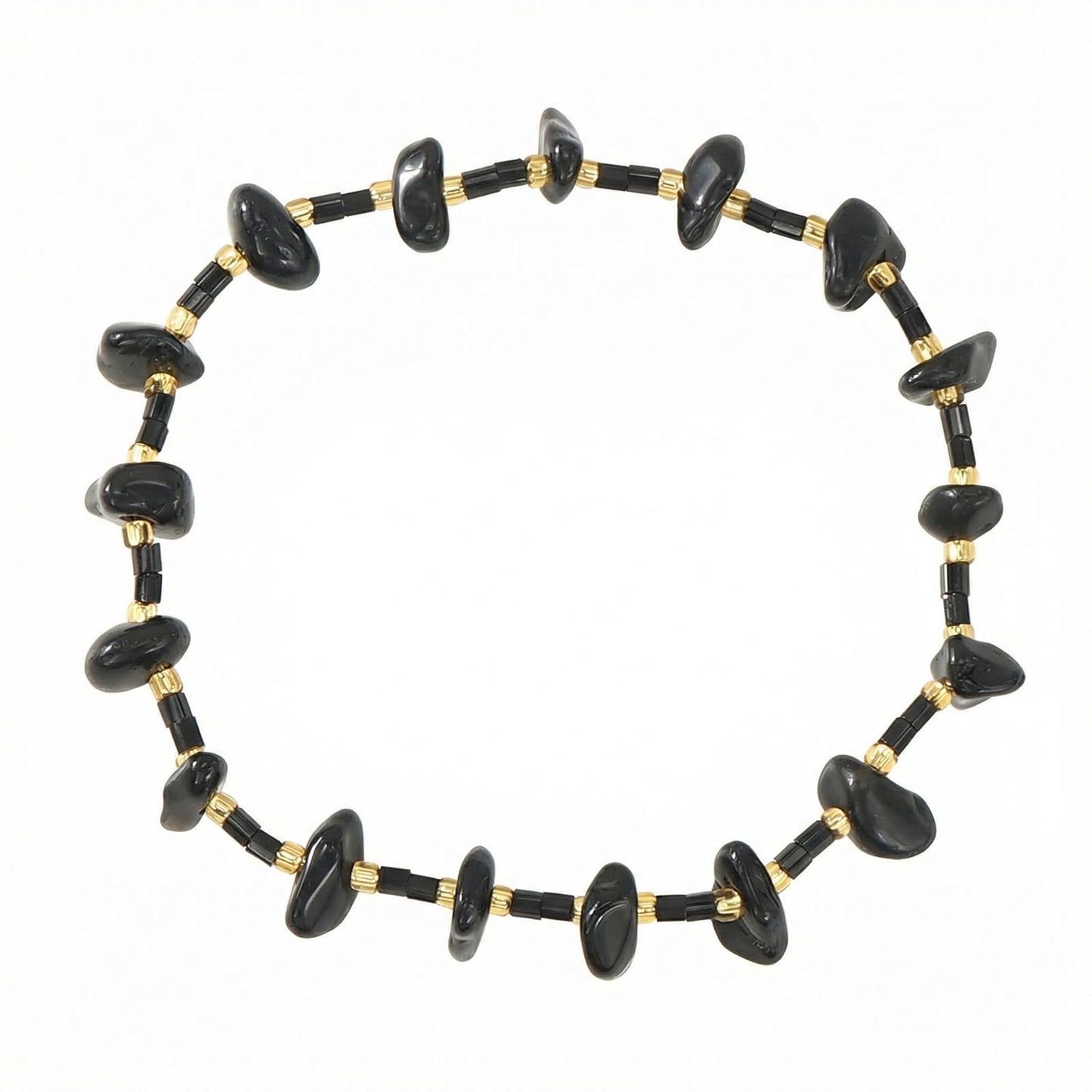 SHINUS BOHO Healing Natural Crystal Beaded Stretch Bracelet for Women,Handmade Boho Irregular Hematite Energy Stones Grounding Protection Strength Bracelet Summer Beach Fashion Jewelry Gift Friendship