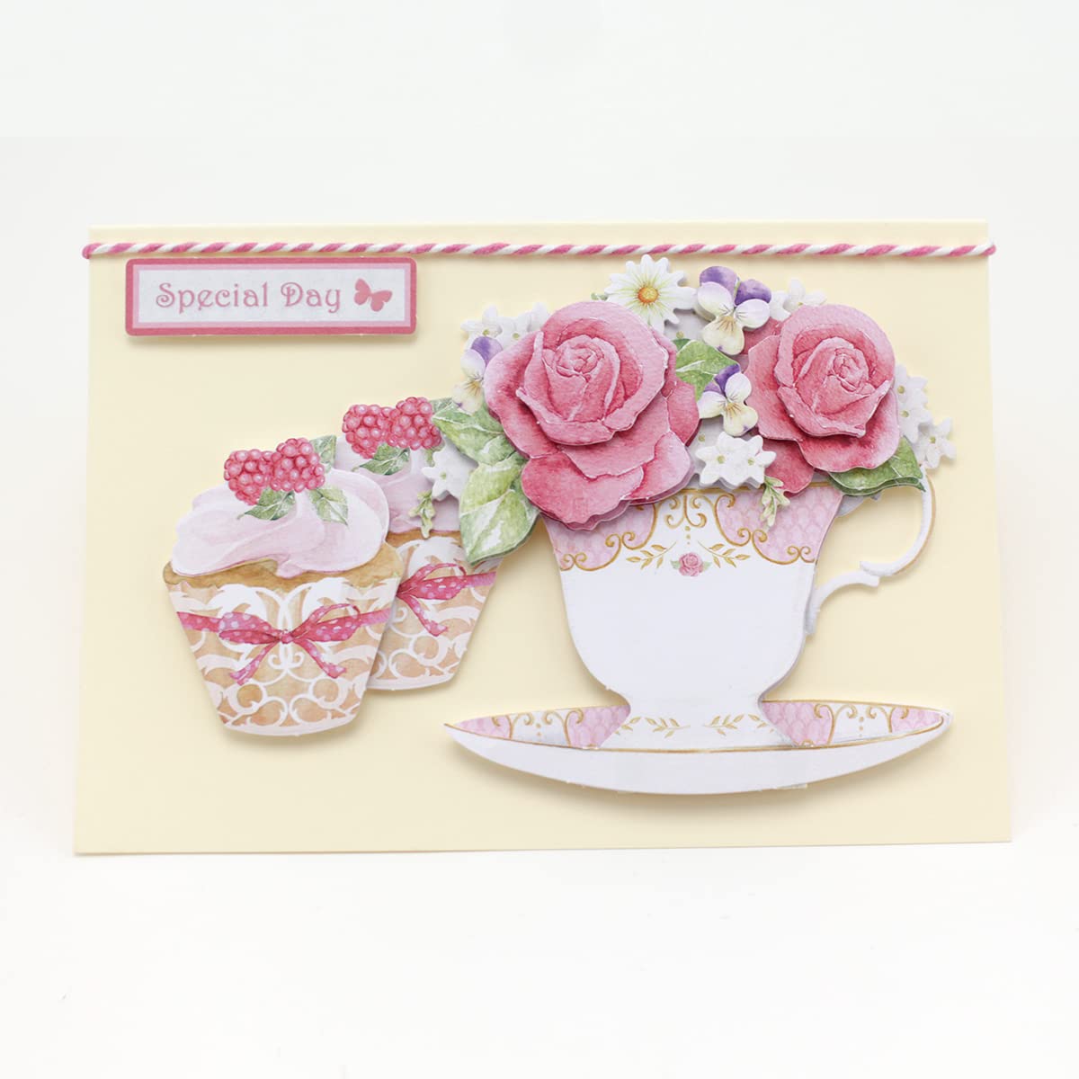 Katy Sue Designs Floral Collection 3D Die-Cut Decoupage Sheets for Card Making. A Pack of 12 Sheets of Floral-Themed Die Cuts for Card Making Supplies or Scrapbooking