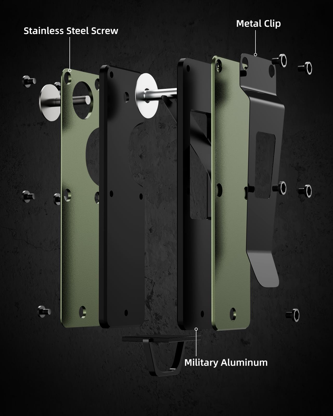 MINBERAND Key Organizer Compact Key Holder Metal Key Chain Minimalist key case key holder for keychain Secures 1-5 Keys