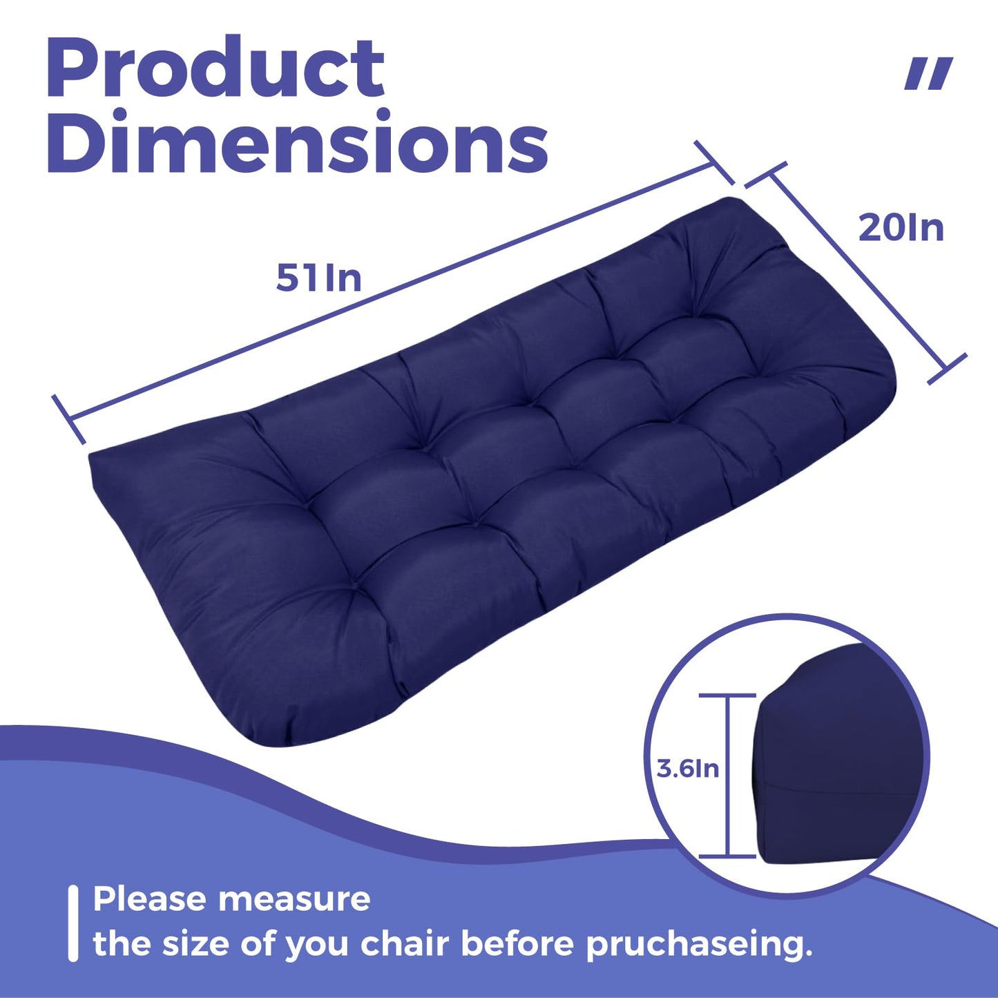 Eoieov Outdoor Printing Bench Cushion 51x 20 Water Resistant Floral Cushion for Patio Swing Porch Loveseat Garden Bench Indoor Shoe Storage Window,Green Printing