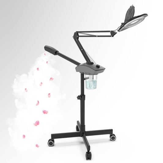 TASALON Professional 2-in-1 Facial Steamer, Ozone Face Steamer with 5X Magnifying Lamp Deep Cleaning Pore,Hot Mist Face Steamer Salon Spa Beauty Skin Care Equipment, Aroma Therapy Nozzle Included