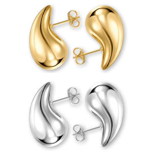 Teardrop Earrings Dupes for Women Gold Chunky Hoop Earring Dangle Earrings Water Drop Hypoallergenic Earring for Women