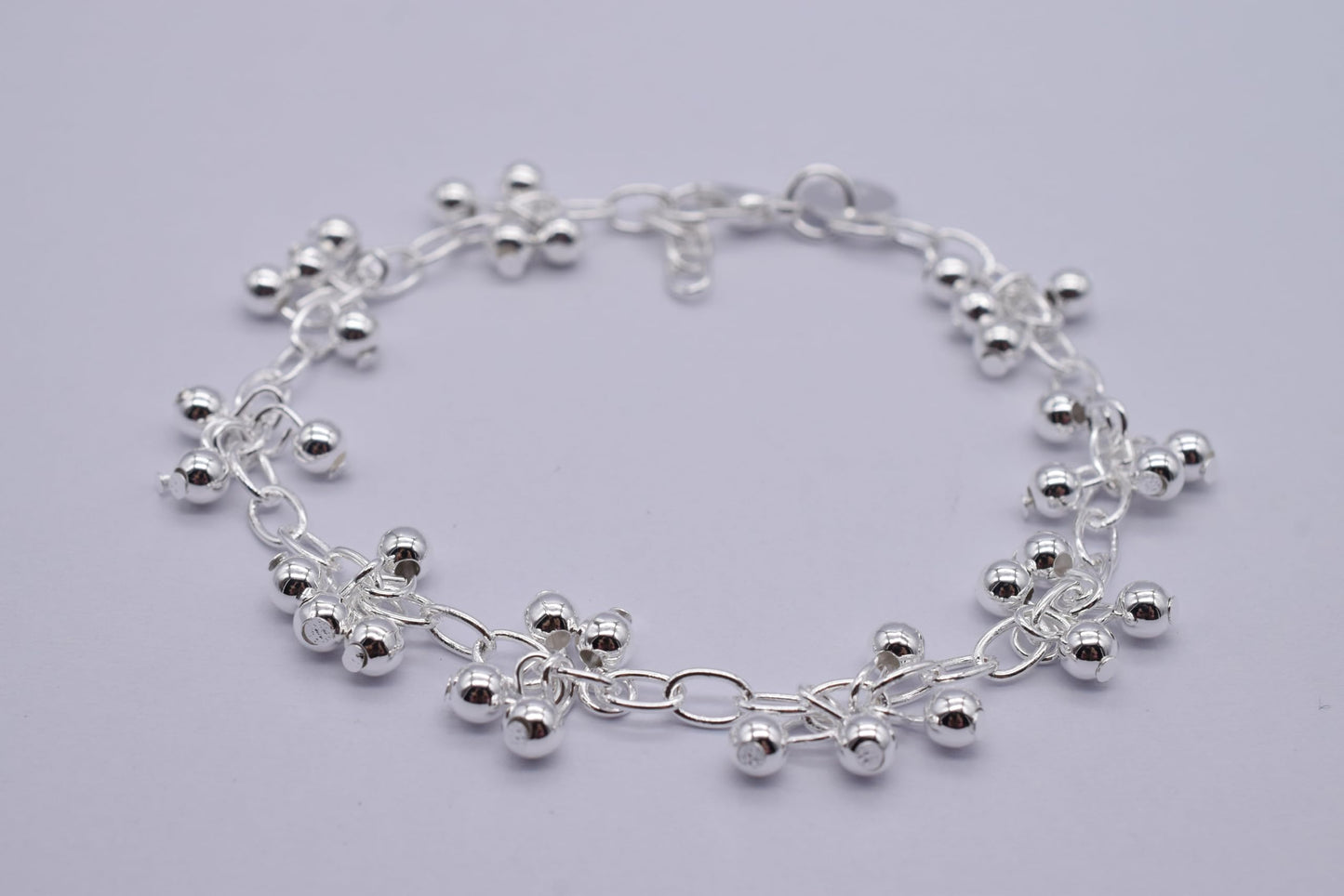 OSIRIDEH2 Bell Bracelet 925 Sterling Silver Bells Sounds Bead Chain Bracelet for Women Wedding Engagement Party Jewelry Jingling Bracelets (bracelet-01)