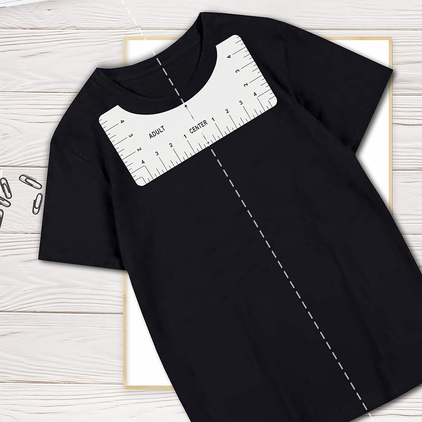 T-Shirt Alignment Ruler Heat Resistant Tape 10mm X 33m 108ft, PTFE Teflon Transfer Sheet 16 x 20-4 Rulers, 2 Rolls Heat Resistant Tape, 3 Packs PTFE Teflon Sheet and 1 Tape Measure Included
