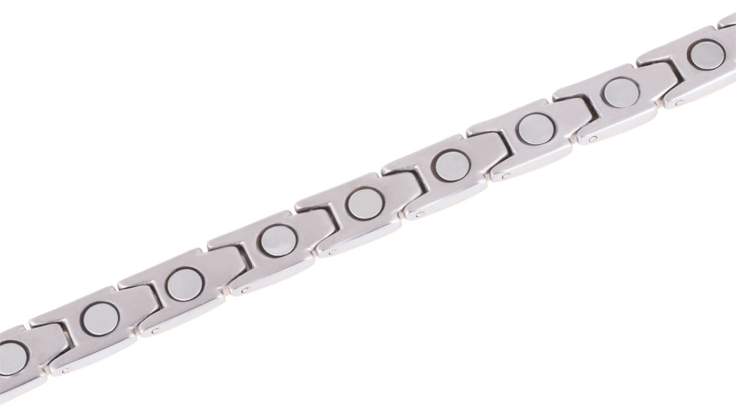 Smarter LifeStyle Elegant Titanium Magnetic Anklet for Women - Adjustable Bracelet Length with Sizing Tool for Perfect Fit, Womens Magnetic Anklet (Silver and Gold)