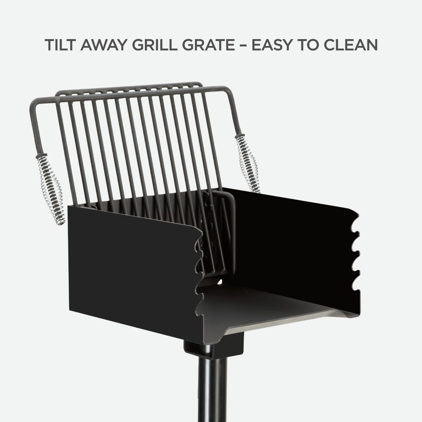 Park Grill Park Style Charcoal Grill In Ground Heavy Duty for Commercial and Outdoor Cooking Rustproof and 360 Degree Swivel 16x16 Inch