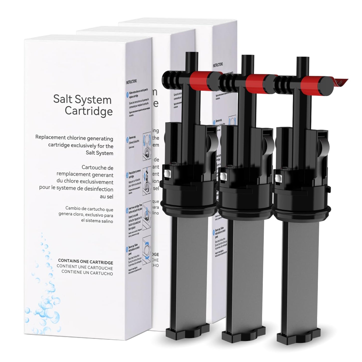 Hupsjer Salt System Cartridge Replacement - Water Treatment Replacement Cartridge for Spas & Hot Tubs, Hot Tub Salt Cartridge for Hot Spring Highlife, Limelight, Up to 4 Months Each, 3Pack