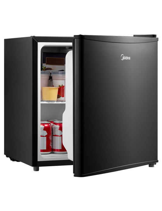Midea WHS-65LB1 Mini Fridge, 1.6 Cu.ft Energy Star Certified Mini Refrigerator, Adjustable Thermostat, Reversible Door, Low Noise for Dorm, Office, Bedroom, Black