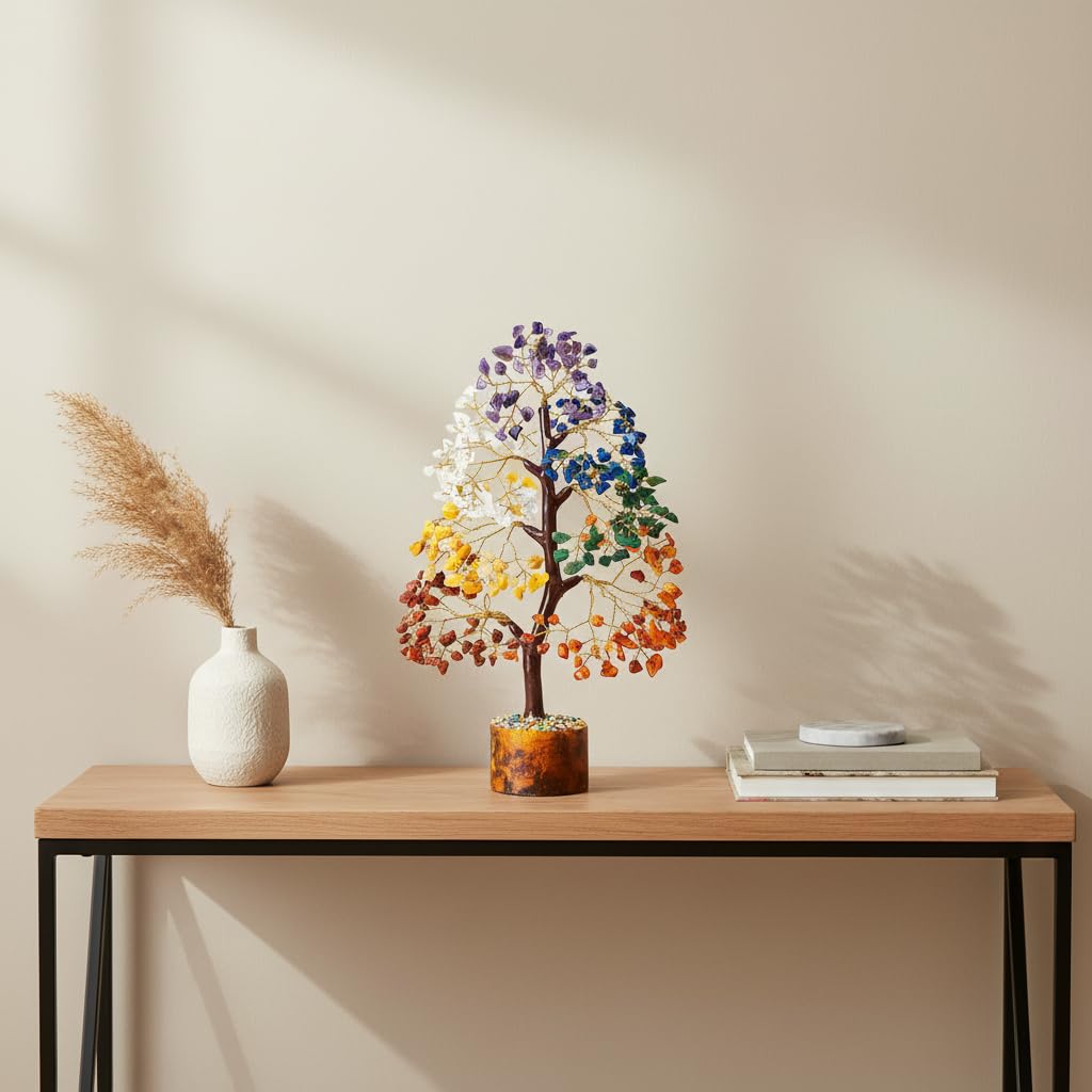 ZAICUS 7 Chakra Crystal Tree of Life Money Tree for Home Decor, Gemstone Birthday Gifts for Women, Friends, Mom, Sister, Wife, Gift for Her, Living Room Bedroom Shelf Decor, Housewarming Unique Gift