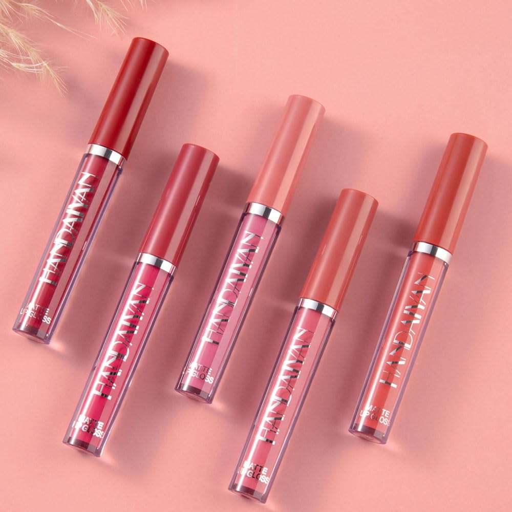 BestLand 3Pcs Matte Liquid Lipstick Set for Women - 24H Transfer-Proof, Moisturizing & Non-Sticky Lip Gloss I Soft Peach, Dusty Plum, Muted Rose I Vegan + Cruelty-Free for Daily & Party