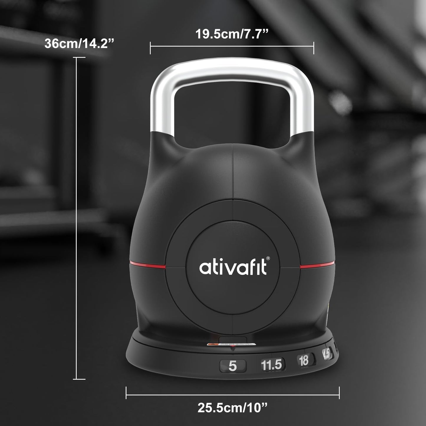 Ativafit 7 in 1 Adjustable Kettlebell 5-44lbs Adjustable Kettlebell with Solid Aluminum Handle Quick Adjustment Weights With Safety Locking Systerm Space Saving Strength Training For Women and Men Full Body Home Gym Workout