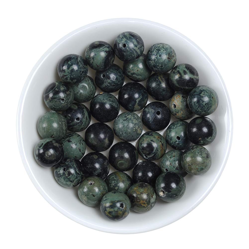 10mm Natural New Kambaba Jasper Gemstone Round Loose Beads Crystal Stone Bracelet Necklace Accessories Crafts for Jewelry Making DIY,1 Strand 15"