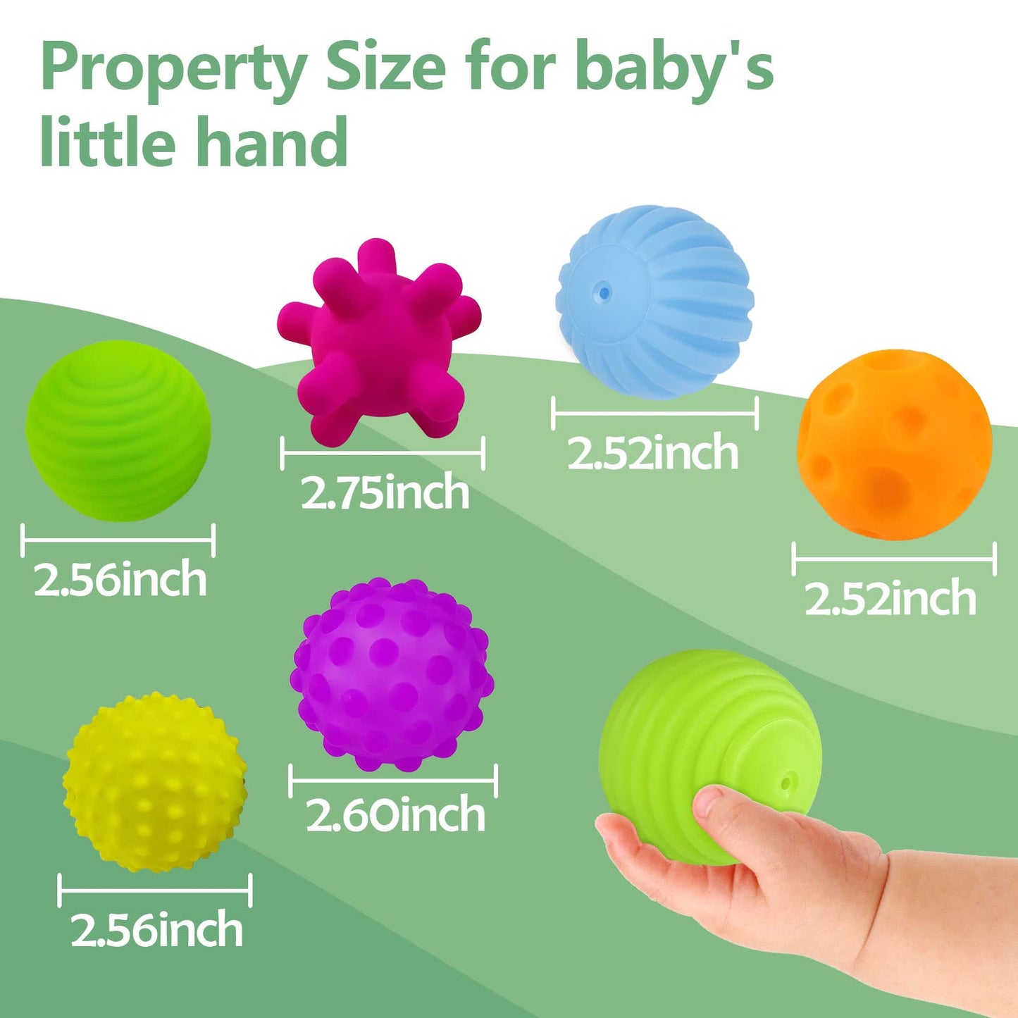 ROHSCE Montessori Toys for Babies 3 Months+, 12Pcs Baby Balls 3 to 12 Month for Babies & Toddlers 3M+, Educational Toys for Babies 6-12 Months