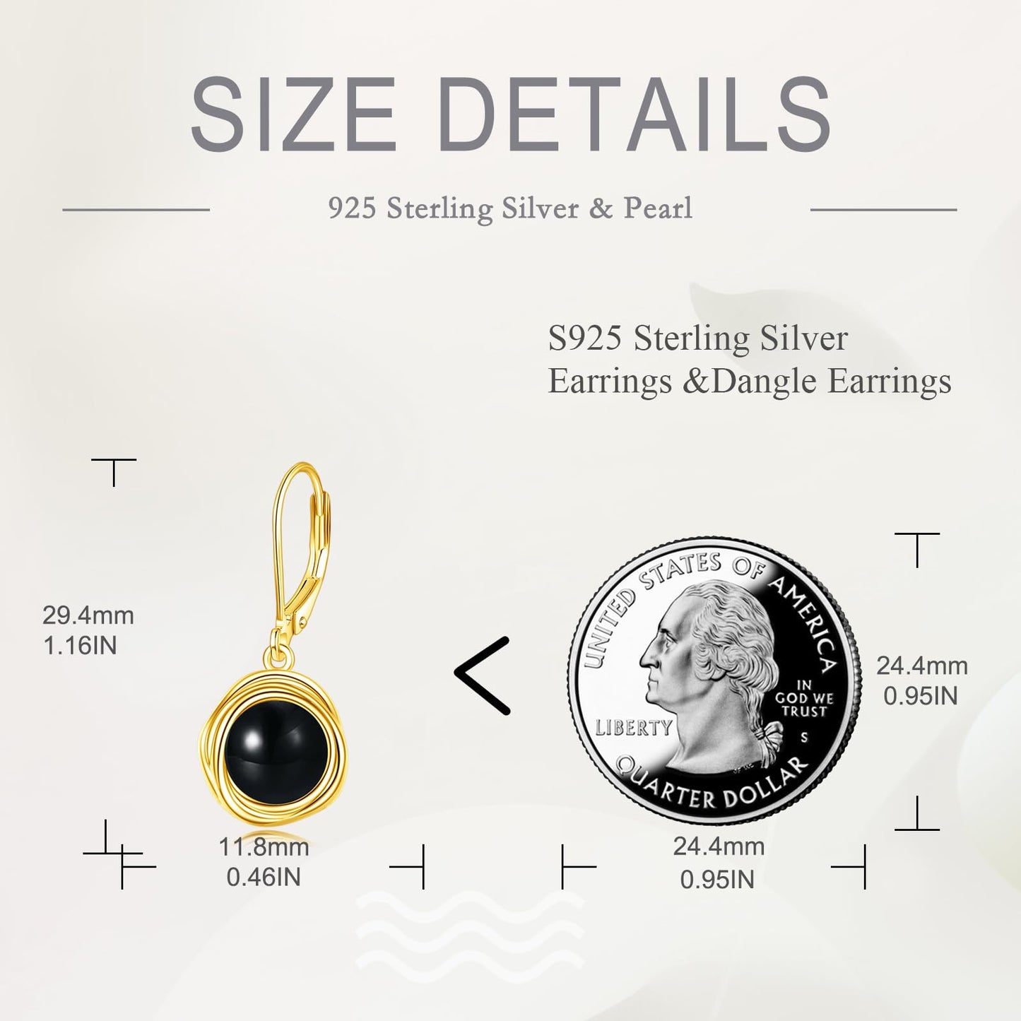 POPLYKE Black Onyx Dangle Earrings 18K Gold Plated 925 Sterling Silver Black Onyx Jewelry Gifts Birthday Gemstone Leverback Earrings for Women Hypoallergenic