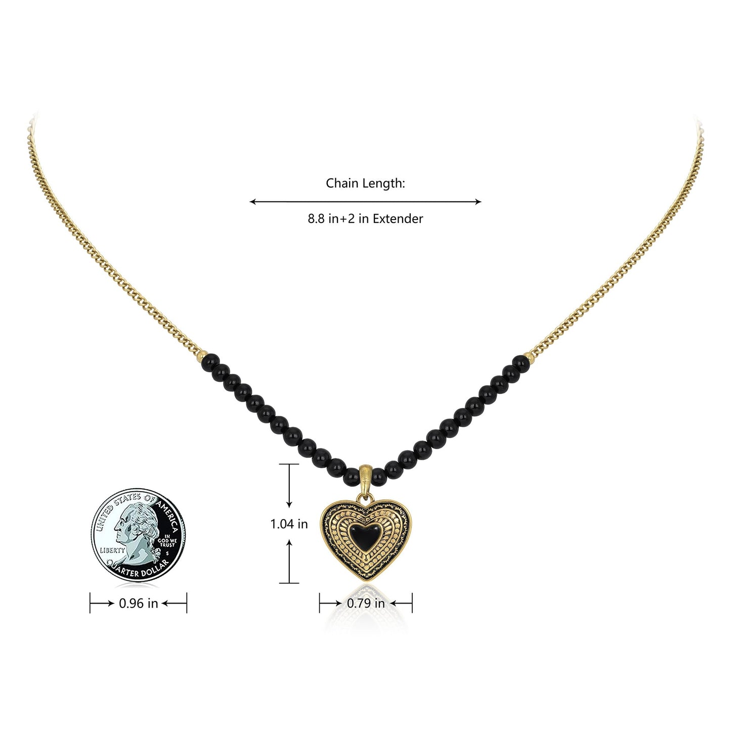 Montana West Wrangler Western Pendant Necklace for Women 14k Gold Silver Heart Statement Turquoise Cowgirl Vintage Trendy Fashion Jewelry WNS-2021G-BK