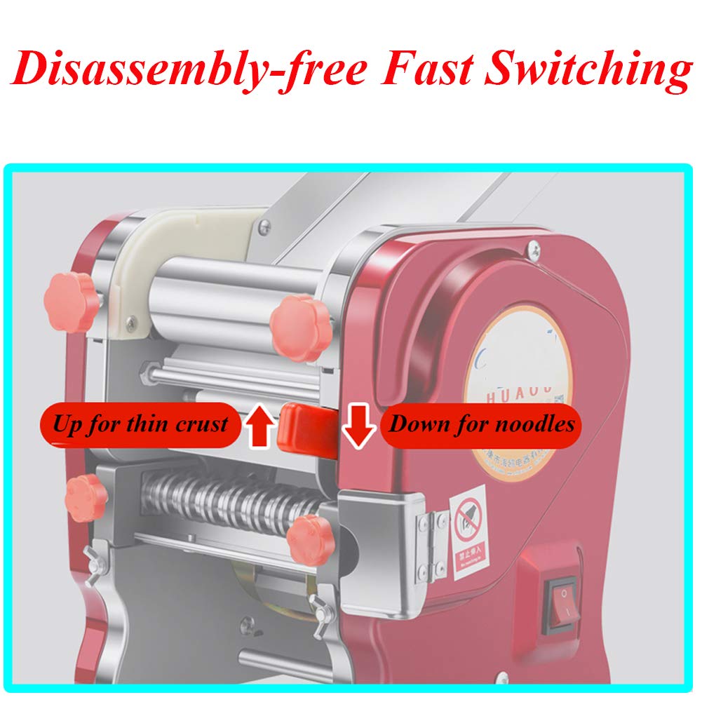 Commercial Electric Pasta Maker 3 IN1 Dough Spaghetti Roller Pressing Machine 3 mm / 9 mm Noodle Cutter for Restaurant Use