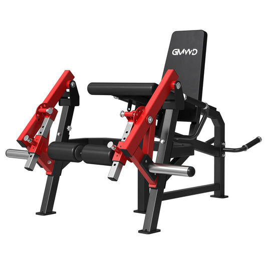 GMWD Leg Extension and Curl Machine, Single Leg Extension, Lying Leg Curl, Standing Leg Curl, Adjustable Leg Exercise Bench with Plate Loaded, Leg Machine Home Gym, Red