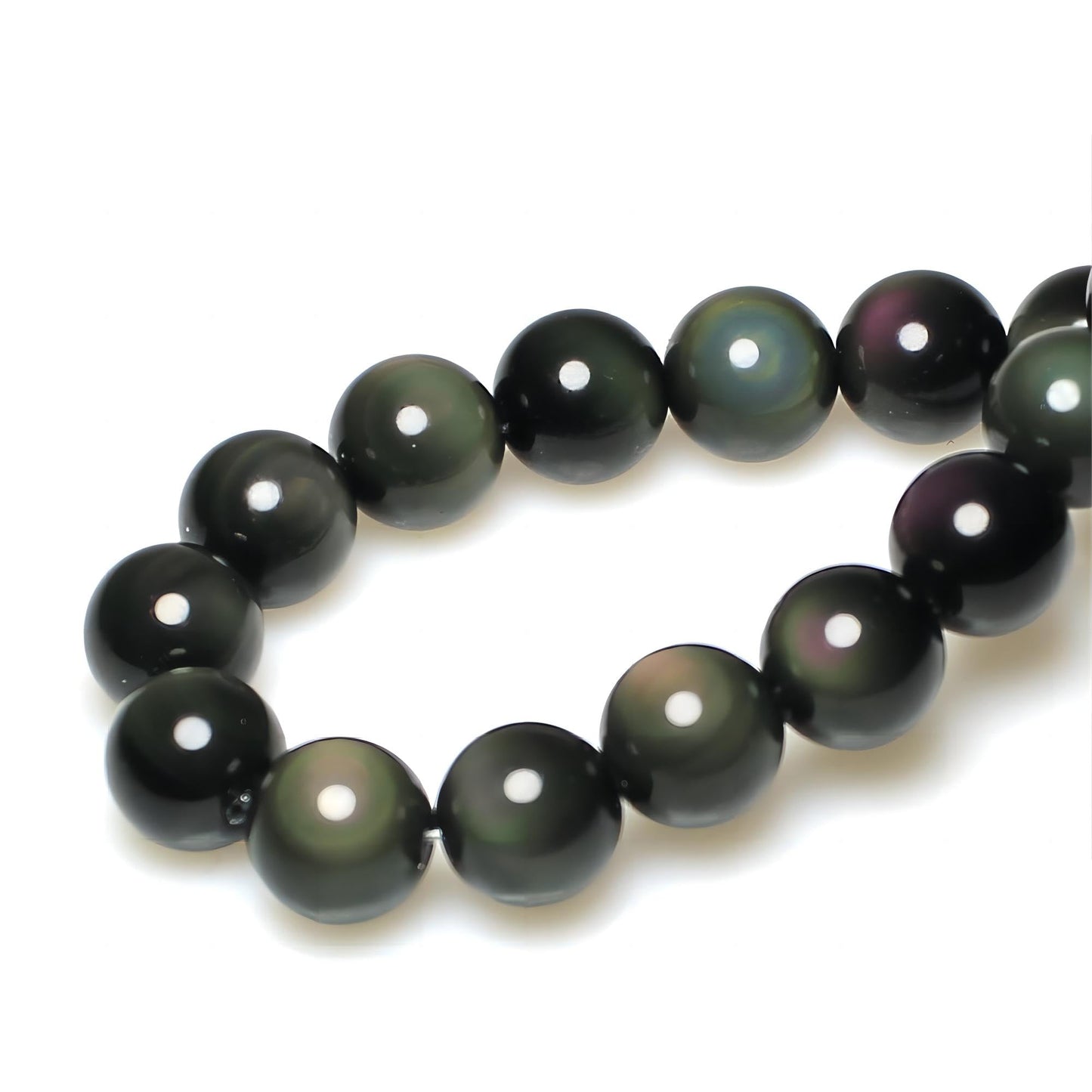 MJDCB Rare Collection Natural Stone Beads Rainbow Obsidian Round Loose Beads for Jewelry Making DIY Bracelet Necklace (6mm)