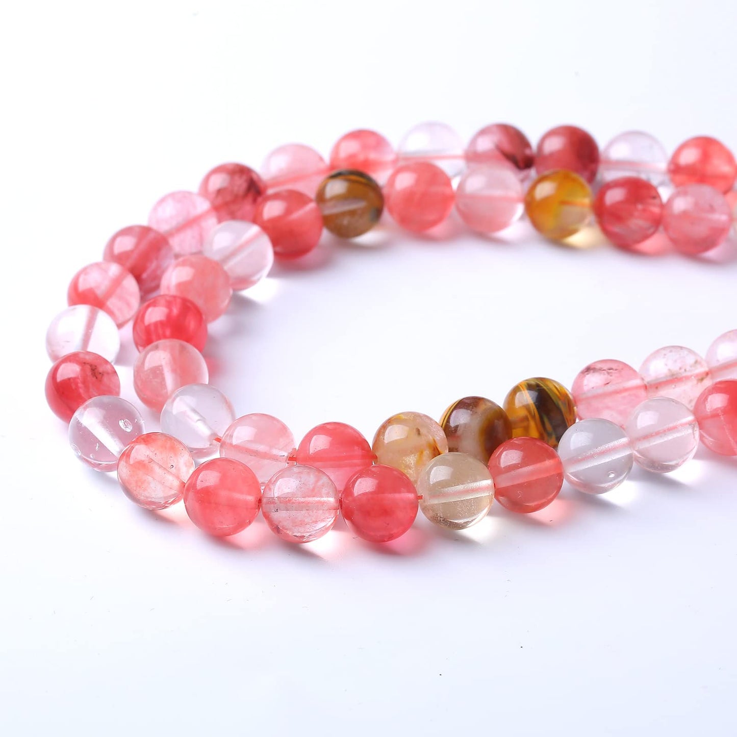 36PCS 10MM Watermelon Tourmaline Stone Beads Natural Gemstone Bead Crystal Healing Energy Jewelry Making DIY 15 inches