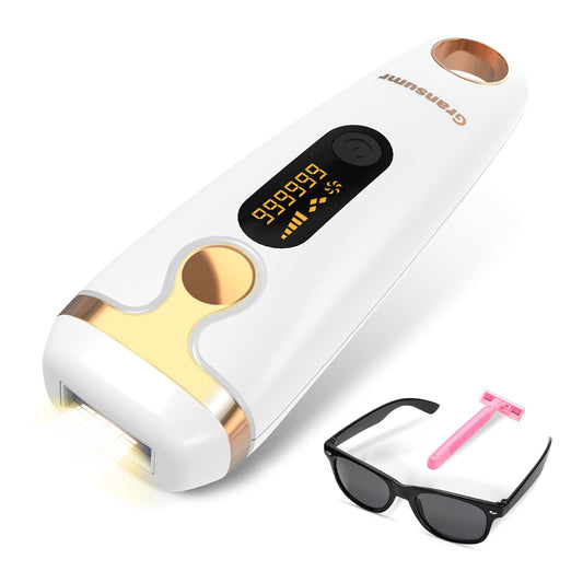IPL Laser Hair Removal Device for Women and Men - Permanent Painless 90% Hair Reduction in 4 Weeks, Whole Body Use (Armpits, Bikini Line, Face, Legs, Arms, Back) - Corded at-Home