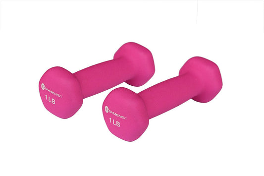 GYMENIST Pair of Dumbbells Set of 2 Soft Non Slip Grip Dumbbells Pair Covered with Neoprene (1 LB)