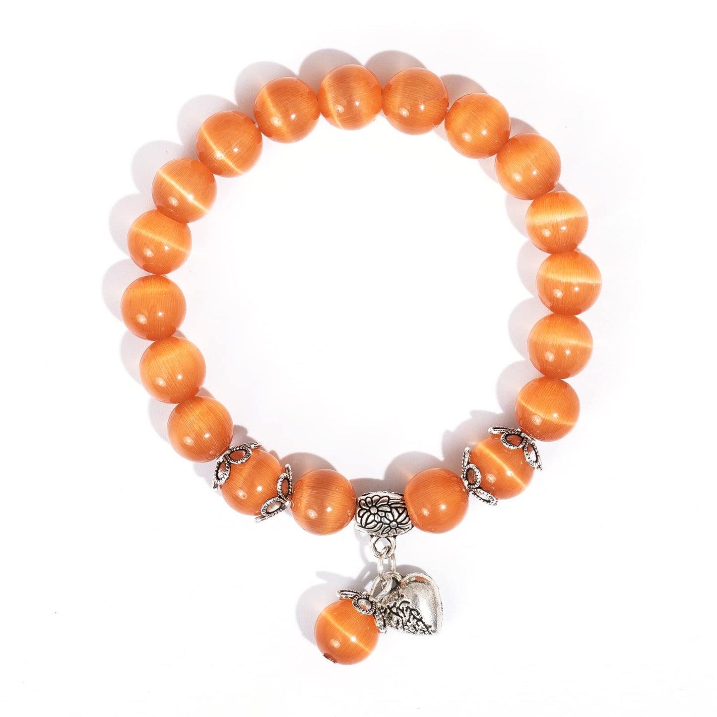 MEHUK Natural Stretch Gemstone Bracelet Healing Stone Beaded Bracelets for Women Men Gifts (Unisex) (Champagne)