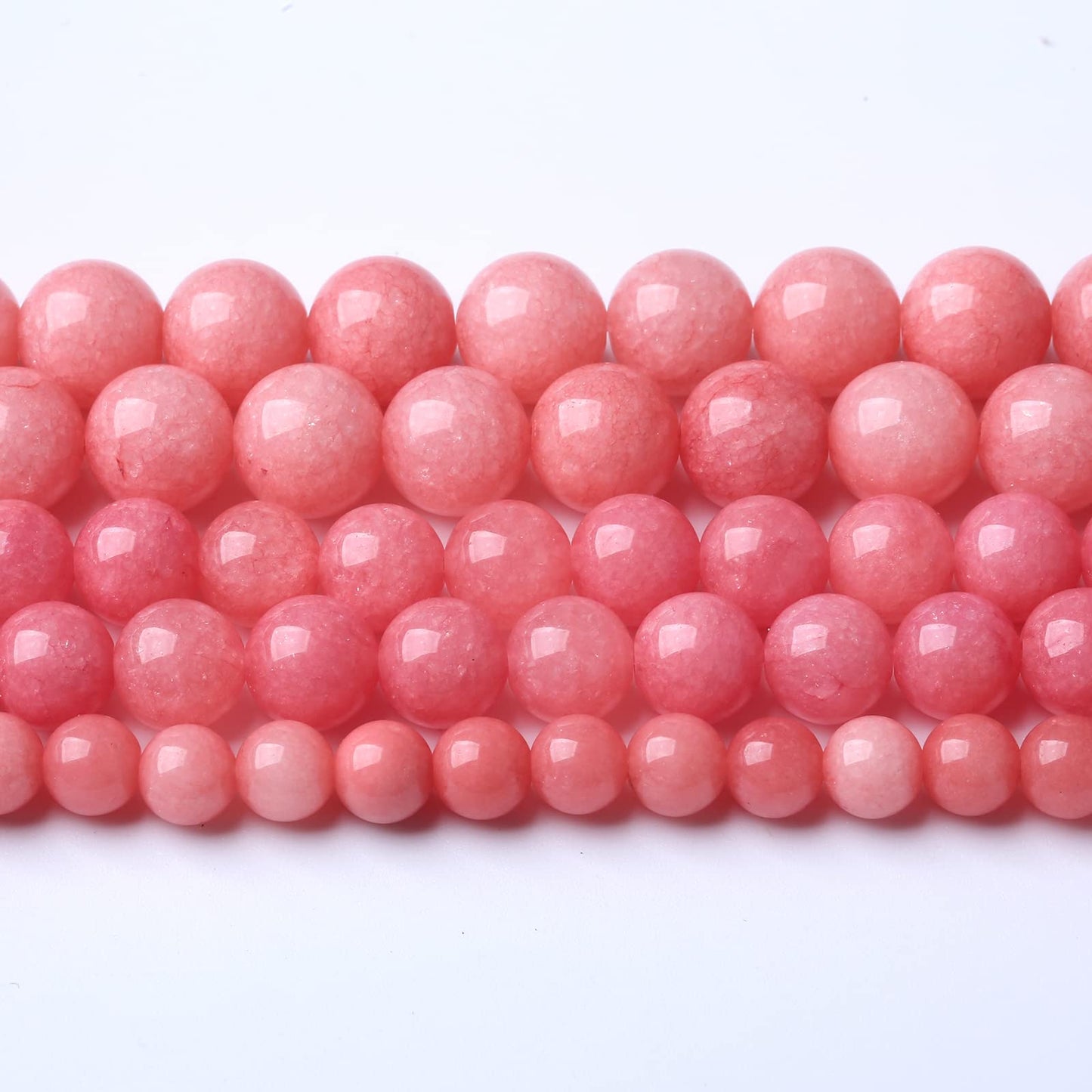 90pcs 4mm Natural Pink Jades Beads Rhodochrosite Chalcedony Round Beads for Jewelry Making DIY Bracelet Crystal Energy Healing Power Stone (4mm, Pink Chalcedony)