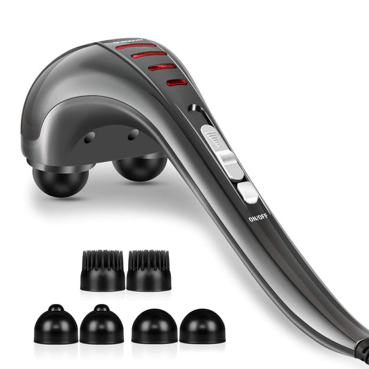 HANGSUN Handheld Neck Back Massager for Pain Relief Deep Tissue, Electric Double Head Percussion Massage MG460 for Shoulder, Leg, Foot, Muscles, Full Body, Corded, 2.3 lb