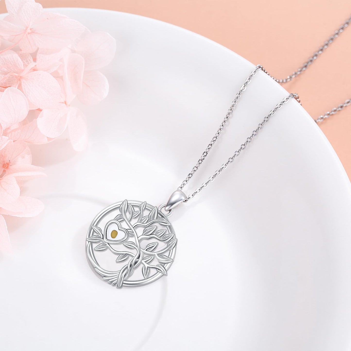 Suiknsn Mustard Seed Necklace 925 Sterling Silver Tree of Life Pendant Necklace Faith Christian Jewelry Gifts for Women Girlfriend