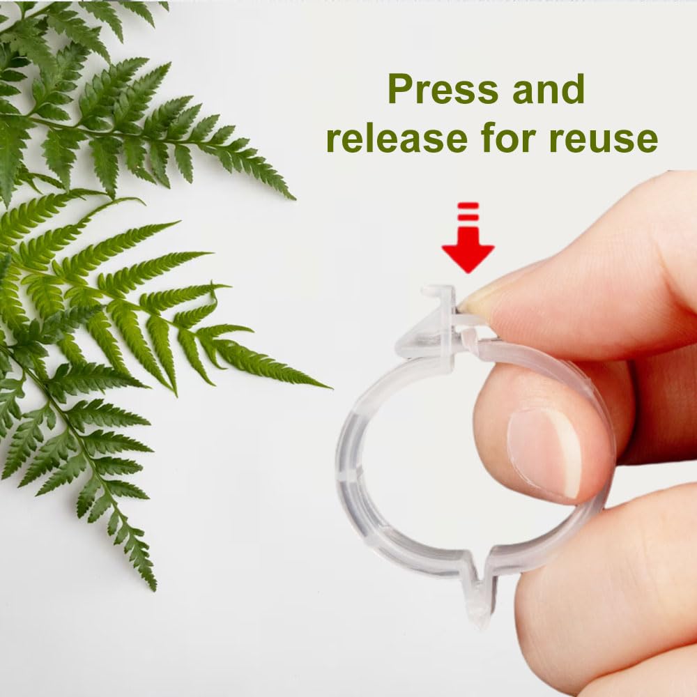 Plant Support Clips, Garden Clips for Climbing Plants, Tomato Clips Plastic Plant Clips, Plant Clips for Support Grape Tomato Vegetables Plants to Grow Upright Makes Plants Healthier (200, Green)