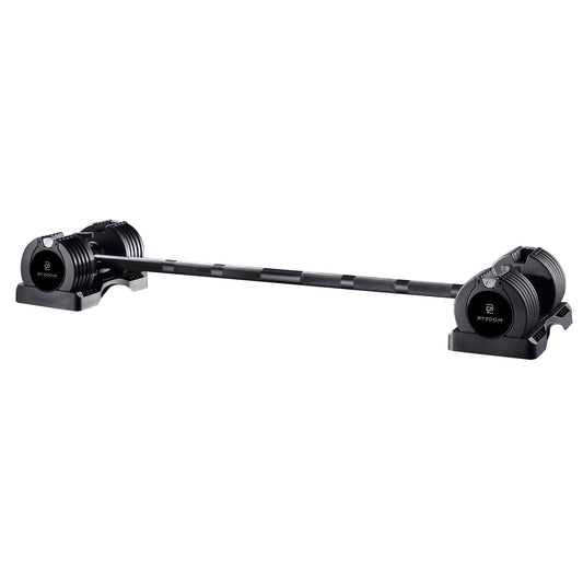 BYZOOM FITNESS 25lb Adjustable Dumbbells & Easy Bar Barbell Set